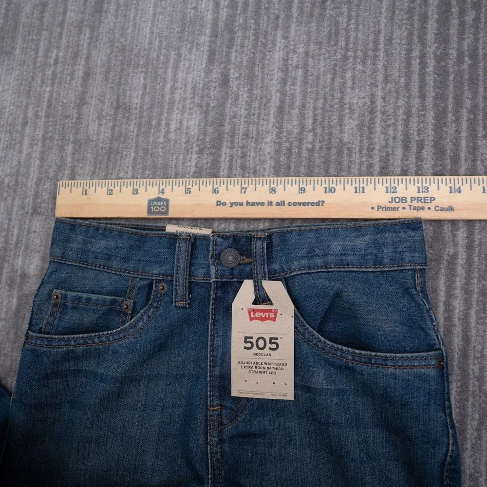 Levis 505 Regular Straight Leg Jeans Boy 10 Slim 23x25 Fit 26x26 Medium Wash NWT